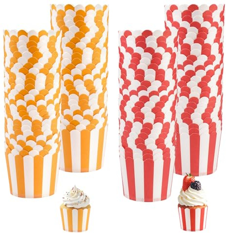 100 Stück Muffinförmchen Papier, 5 X 6 X 4,7 cm Cupcake Wrapper, Mini Cupcake Liner Fall Wrapper, Cup cake Backbecher Papierkuchen für Backtage Geburtstage Hochzeiten und Partys