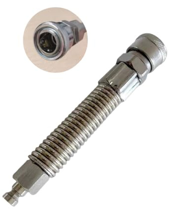 Drill Joint Extension Rod With Spring Self-locking Rod Stainless Steel Vac u Lock Attachments Accessories to Air Quick Connector Compatible with KlicLok System Mechine 13cm/5.1in