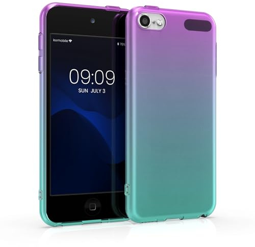 kwmobile Hülle kompatibel mit Apple iPod Touch 6G / 7G (6. und 7.Generation) - Silikon Backcover Schutzhülle - Cover Case Zwei Farben Violett Blau Transparent