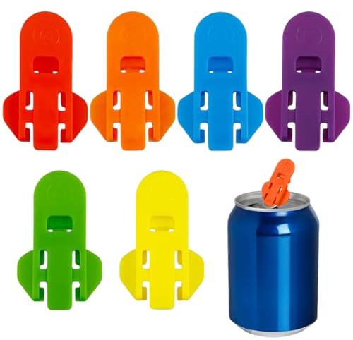 HABNI 6 Stück Dosenverschluss Getränkedosen Verschluss Dosenöffner zum Öffnen von Getränken Ringöffner Getränke Dosendeckel Getränkedosendeckel Manueller Dosenöffner für Bier, Soda, Getränke