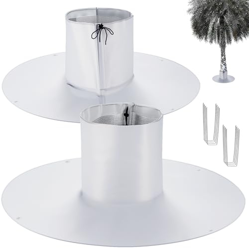 DOUBFIVSY 2 Pezzi Copertura Antigelo per Radici e Tronchi, Protezione a 3 Strati in Tessuto Oxford con Picchetti per Piante da Esterno, Palme e Giardino in Climi Freddi 100CM