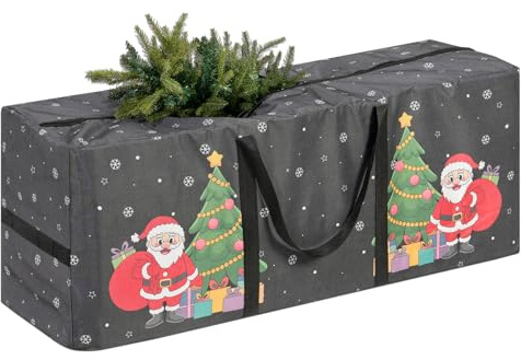 YiYa Aufbewahrungstasche für Weihnachtsbaum mit praktischen Griffen 600D Aufbewahrungstasche für künstliche Bäume (schwarz)