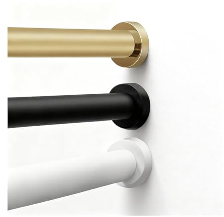 Vorhangstange ohne Bohren Φ28.0 mm Klemmstange Spannstange Teleskopstange Vorhang für Schrank Badezimmer Balkon Duschvorhang(Gold,70-120cm/27.6-47.2in)