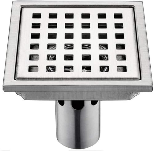 Bonde de Sol, Filtre Pour Receveur de Douche À L'Italienne, Grille Simple En Acier Inoxydable À Grand Débit, Grille Carrée Avec Filtre À Cheveux, 1 Pièce