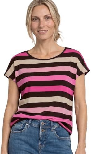 Damen T-Shirt mit Rundhals und Elastiksaum