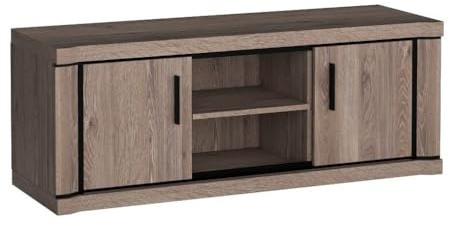 Masseno TV-Schrank Malaga 137 cm Fernsehschrank mit 2 Türen TV-Lowboard für Wohnzimmer Modern 137x45x53 cm Braun