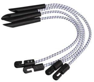 Perel Spanngummis mit Haken, 300 mm, Gummi, 4 Stuck, fur Planen und Zelte