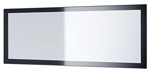 Vladon Spiegel Lima, Wandspiegel mit Rahmen im modernen Stil, Schwarz Hochglanz (139 x 55 cm)