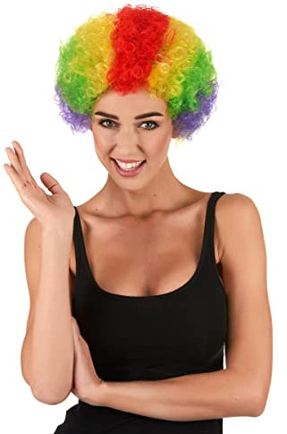 Afro-Perücke Clown bunt für Erwachsene - Andere