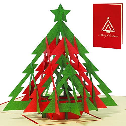 LINPOPUP® Karten 3D Weihnachtskarten 3D Tannenbaum (#423)