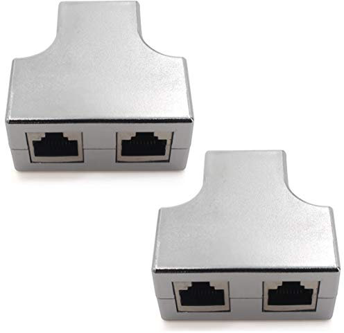 1aTTack.de Cat. 5e Patchkabeladapter Netzwerkkabel Verbinder Adpater RJ45 Buchse 2X Buchse kompatibel mit Cat5 Cat6 Cat7 Cat8 2 Stück