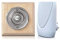 Byron 100m Wireless Period Plug-in Doorbell kit Push on Plinth (Natural Oak Chrome)