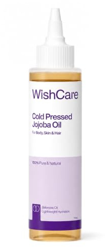 WishCare Reines, kaltgepresstes natürliches unraffiniertes Jojobaöl, Feuchtigkeitscreme für Haut, Haare und Nägel, 100 ml