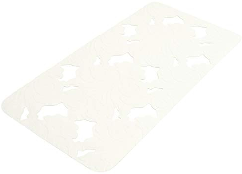 Lashuma Wannenmatte Barocco Weiß, Stilvolle Badewanneneinlage mit Löchern, Format: 72x36 cm, Badematte in Barock Stil
