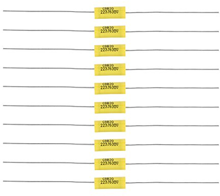 10 Stück Axial Polyesterfolie Kondensator Mylar Sortiment Kit mit langem Kabel 0,022uF 630V Metallisierter Polypropylen Film DC Arcotronics für Radioverstärker Funkverstärker