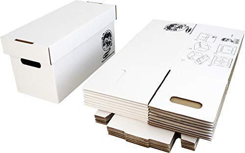 Durable #07BC09 Schallplatten-Aufbewahrungsboxen, stabile Kartonkonstruktion mit abnehmbarem Deckel, hält bis zu 200 Schallplatten, robust für langfristige, sichere Archivierung, 5 Stück