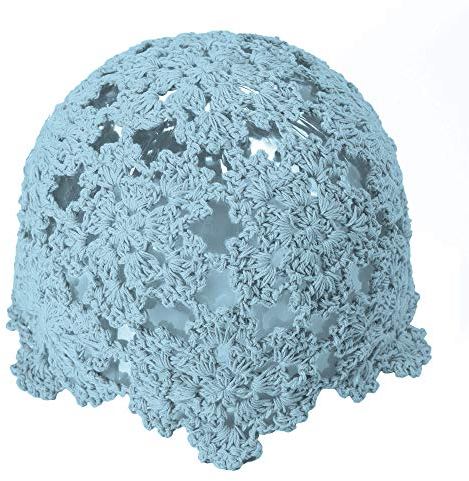 ZLYC Damen Berretto In Cotone Uncinetto Teschio Beanie-Mütze, Hellblau, Taglia unica-M