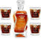 Maverton Whiskey Karaffe + 4 / 6er Whiskygläser Set mit Gravur - 700ml Whisky Dekanter - zu Weihnachten - Geschenk zum Geburtstag für Männer - Partylöwe