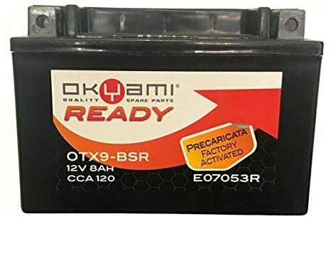 BATTERIA OKYAMI OTX9-BSR= YTX9-BS PRECARICATA LC4 DUKE 620 640 SUZUKI BURGMAN 125 150 200