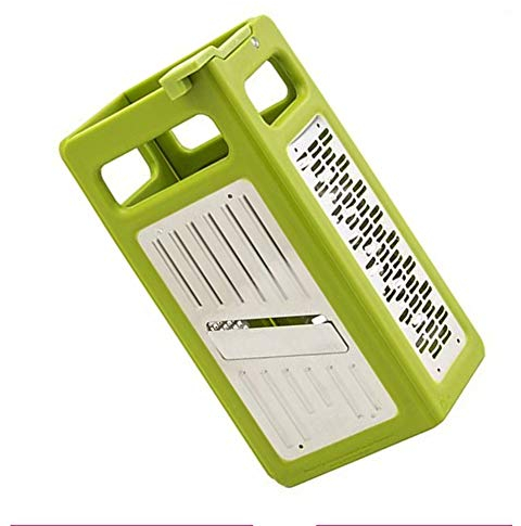 4 Sides Grater Stainless Steel Foldable Shredder Cheese Vegetable Flat Ribbon Fruit Peeler (Green)