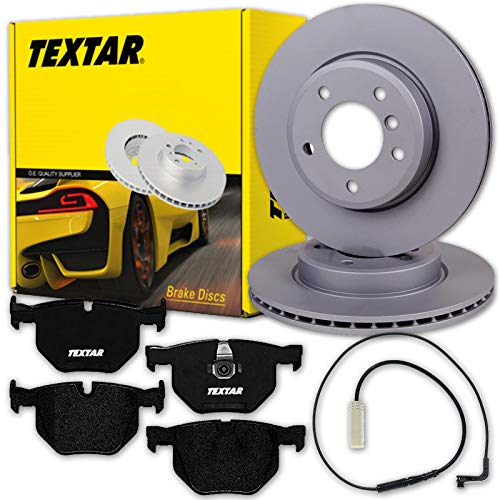 TEXTAR PRO BREMSSCHEIBEN 320x20mm + BELÄGE HINTEN FÜR 5er E61 Touring/Kombi mit WARNKONTAKT Bj. 2003-2010