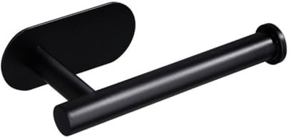 YUET Toilet Roll Holder Self Adhesive Matte Black Paper Holders Tissue Stand Hanger Bathroom SUS-304 Stainless Steel,No Drilling Required, Strong Adhesiveness and Waterproof