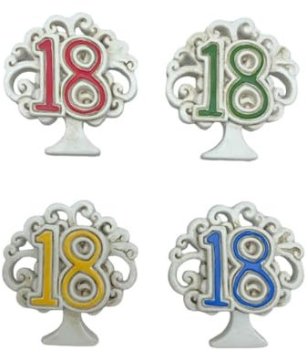 Ingrosso e Risparmio Bomboniere Compleanno 12PZ Magneti Albero della Vita in Resina con Numero 18 colorato Assortito in 4 Colori Diciottesimo Compleanno Evento Ragazzo Ragazza