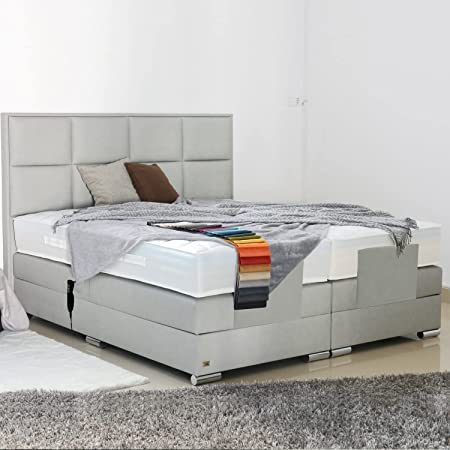 PAARA Boxspringbett Monaco GM | 10.000 Newton Motorleistung | Antirutsch-Matten | Royal-WS® Taschenfederkern Matratze mit GELAX® Topper Kern | Made in Germany (180 x 210 cm)