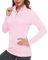 TACVASEN Women's Rash Vest Longsleeve Breathable T-Shirts Lightweight Soft Activewear UPF 50+ UV Protection Tops (M, Light Pink)