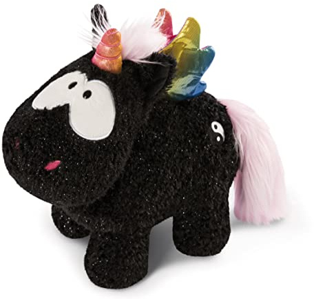 NICI Kuscheltier Rainbow Yin 32 cm – Einhorn Plüschtier für Mädchen, Jungen & Babys Flauschiges Stofftier zum Kuscheln Spielen Kuscheliges Schmusetier, 48410, Schwarz