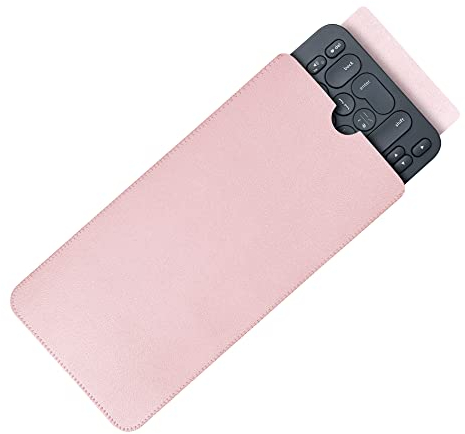 kwmobile Tastatur Hülle kompatibel mit Logitech K380 / Magic Keyboard - Kunstleder Case tragbar - 19,5 x 14,5 cm Innenmaße - Schutzhülle Keyboard - in Altrosa