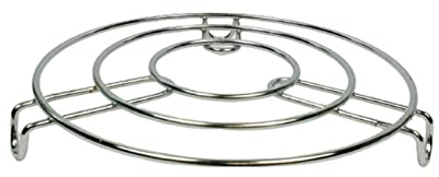 Maestro cRaft Stainless Steel Kitchen Heat Resistant Hot Pan Round Steamer Rack Trivets 20cm, Silver (MC-4512)