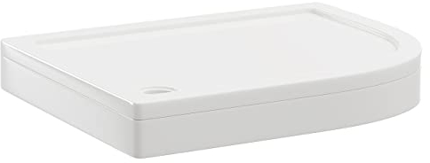 Wholesale Domestic Pearlstone 1000mm x 800mm x 40mm Right Hand Offset Quadrant Shower Tray and Plinth