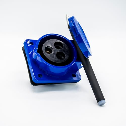 16A IEC60309 3-polig 220V-250V 2P+E IP44 CEE Winkelsteckdose für industrielle Schalttafelmontage, Outdoor Stecker mit Schraubanschlüssen, Kompatibel für Camping