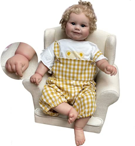 Lonian 24 Zoll 60cm große wiedergeborene Babypuppe handgemachte Puppe für Kinderspielspielzeug