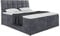 MEBLINI Boxspringbett mit Bettkasten - Gepolstert Doppelbett mit Matratze und Topper - Polsterbett mit Stauraum - Bett mit Kopfteil - Stauraumbett - Drago - 180x200 - H4/Dunkelgrau Samt