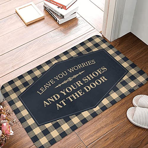 COTECI Outdoor Front Door Mat Leave You Worries And Your Shoes At The Door Rug Fall Mats For Front Door Fall Decor Outdoor (Size : 65X90CM)