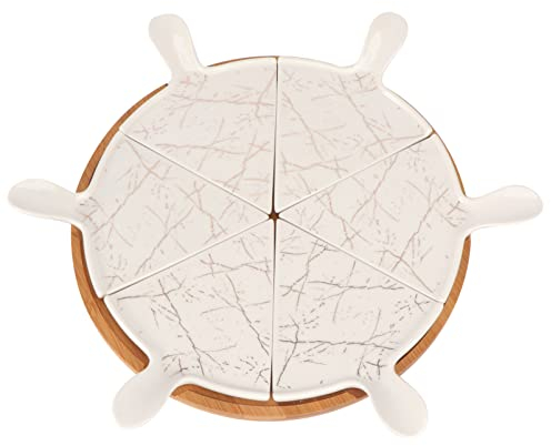 Alipis Plato Triangular de Cerámica para Pizza Plato Grande para Postre Tablas para Pizza para Navidad Y Acción de Gracias