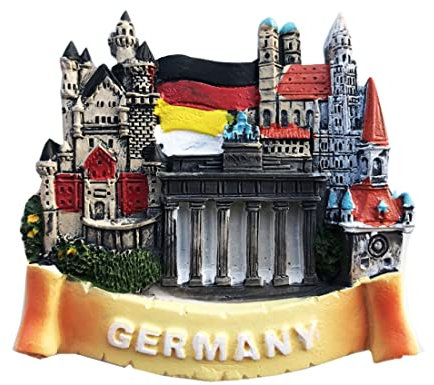 Germany 3D Fridge Magnet Souvenir Gift,Resin Handmade Germany Refrigerator Magnet Home & Kitchen Decoration Collection
