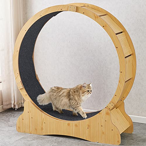 Kratzbaum Katzenbaum Rad Katzenlaufrad mit Teppich Klettergerüst für Kätzchen Kleintier Mehrschichtenplatte Naturholz,XL