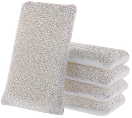 WLLHYF 5Pcs Multi-Purpose Scouring Pad, Non-Scratch Cleaning Scrub Pad Double Side Dishwashing Sponge Reusable Scrubbing Pad for Home Kitchen Bathroom