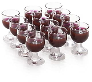 Odoria Miniature 1/12 Verre à Vin 12Pcs Accessoire Maison de Poupée, Vin Rouge