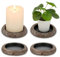 Inweder Kerzenständer aus Holz Stumpenkerzenhalter: 4 Pcs Braun Kerzenteller Bauernhof Kerzenhalter Tablett Rustikaler Kerzenständer für Tafelaufsatz Hochzeit Weihnachten Veranstaltung Heimdekoration