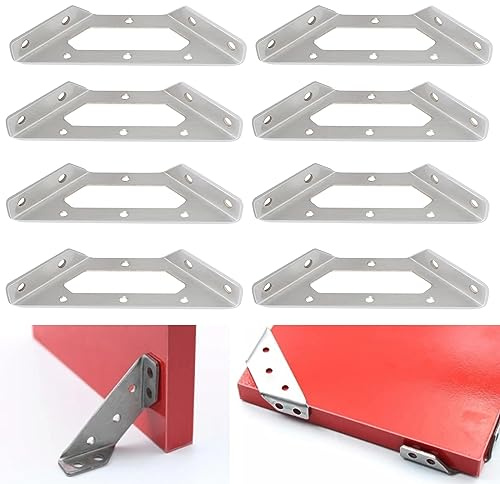 Dreiecksstütze Aus Edelstahl, Dreieck Form Ecke Klammer, Metall Multifunktionale Eckhalterung für Schrank Tisch Verschluss Stuhl Regal Stützverbinder (M (8 Stück))