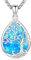 Collana Albero della Vita, Ciondolo Albero della Vita Opale blu in Argento Sterling 925 e Collier Hypoallergénique, Gioielli Donna Regali per Sorelle Mamma Figlia