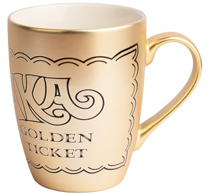 Grupo Erik Tasse Kaffeetasse Willy Wonka Golden Ticket Premium Kaffeebecher - Teetasse Größe 8 cm x 9,5 cm - Fassungsvermögen 380 ml - Offizielles Lizenzprodukt