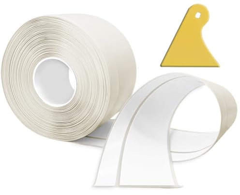 TAOYIO Plinthe Souple Autoadhésive,18M PVC Plinthe Adhesive50x20mm, Plinthe Cuisine Corniere PVC Autocollante pour Cuisine et salle de bain 5x2 Beige