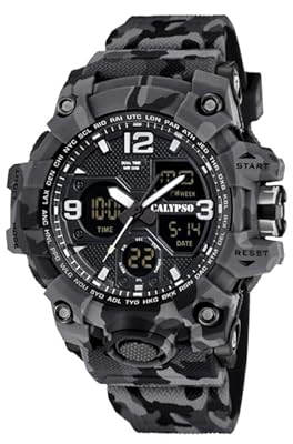 Reloj Calypso para Hombre K5855/4 X-trem Caja de Caucho Multi Correa de Caucho Gris