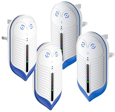 Ultrasonic Pest Repellent - Electronic Pest Repeller Control Plug In for Insect Mice, Mouse, Bugs, Flea, Fly, Spiders, Mosquitoes, Roaches, Ants, 2024 NEW (4 Pack)