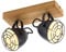 Just Light Deckenlampe Spotleiste schwarz Schlafzimmerlampe 2-flammig Landhaus Holzlampe, schwenkbare Strahler, Metall matt, 2x E14 Fassung, LxBxH 30,5x17x20 cm